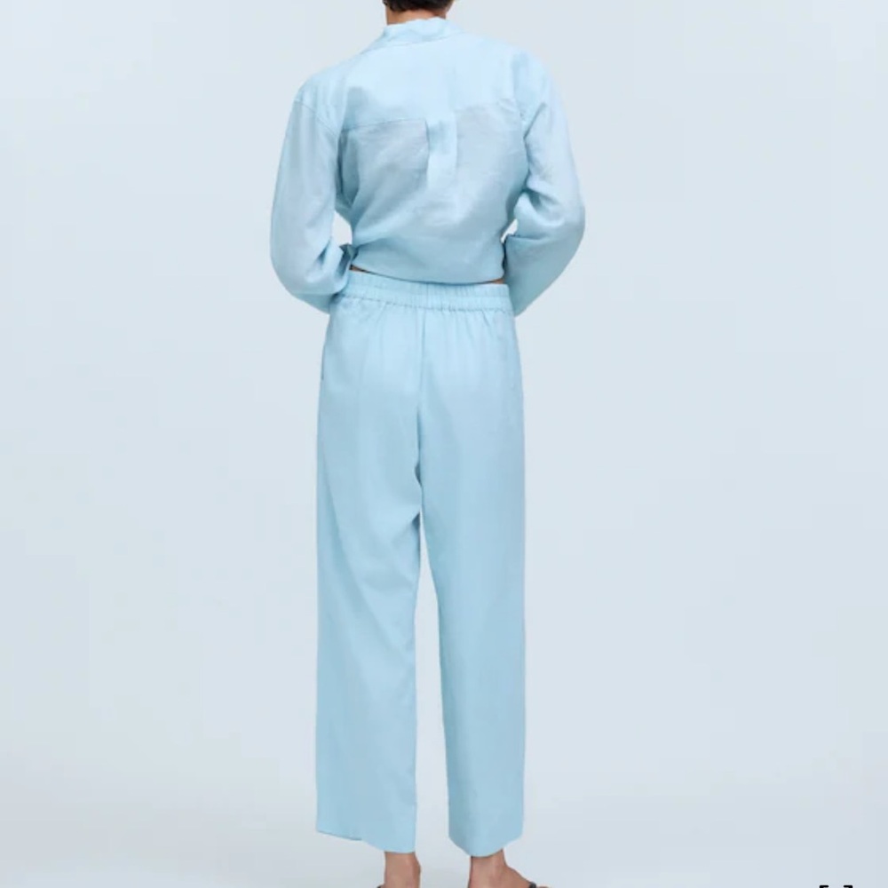 Madewell Pull-On Straight Crop Pant Blue Heron‎ 10 - Picture 3 of 9